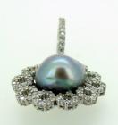 Ciondolo argento 925 %° rodiato con perla grigia  cod.G052